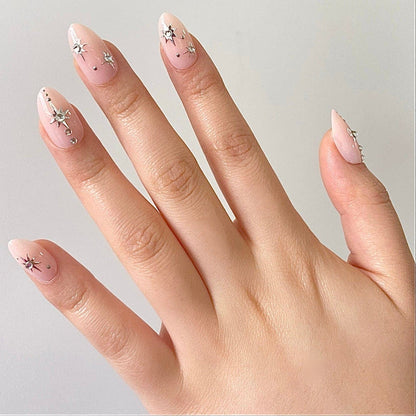 Holy Grail Nail press on Star Crossed Lovers (3D) - Soft Gel Press Ons (Short Almond)