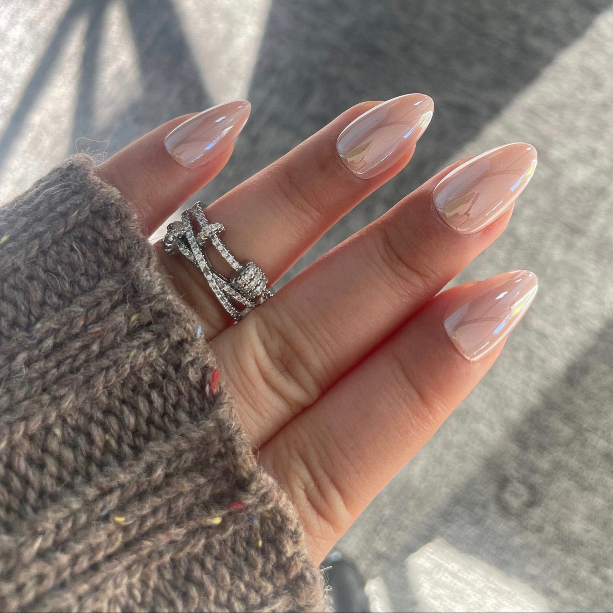 Holy Grail Nail press on Sugar Coated (Glazed) - Soft Gel Press Ons (Short Almond)