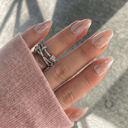 Holy Grail Nail press on Sugar Coated (Glazed) - Soft Gel Press Ons (Short Almond)