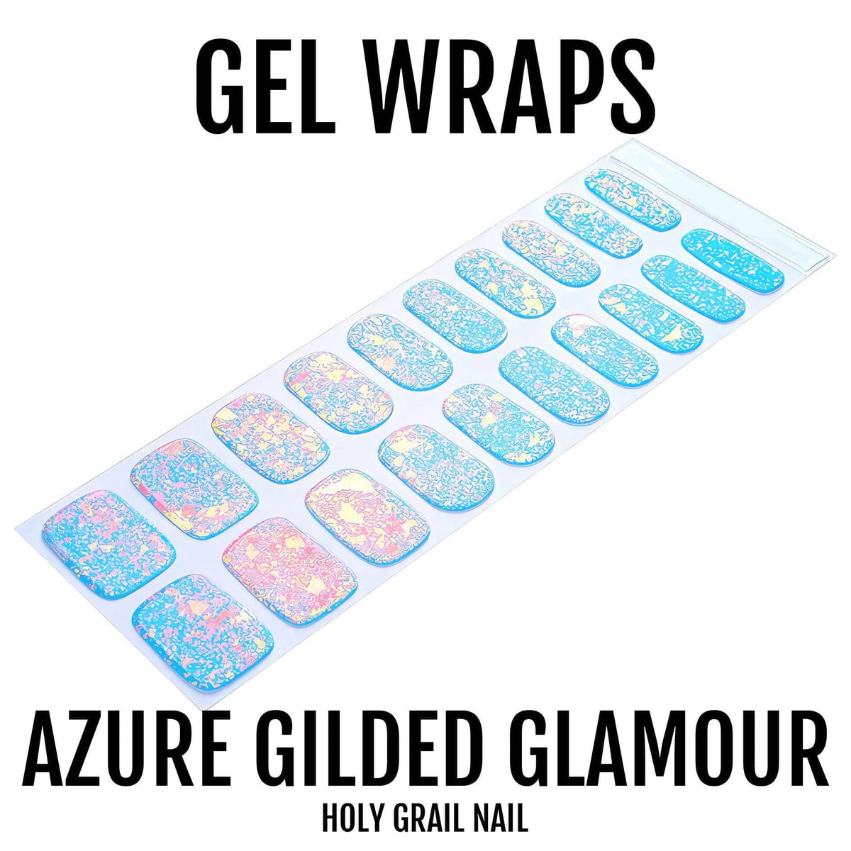 Holy Grail Nail Semi-Cured Gels Azure Gilded Glamour - Gels, Prismatic Blue Gels, Holy Gels