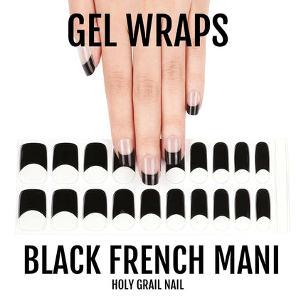Holy Grail Nail Semi-Cured Gels Black French Mani - Gels, Black French Tip Gels, Holy Gels, French Black Gel, Hello Nails