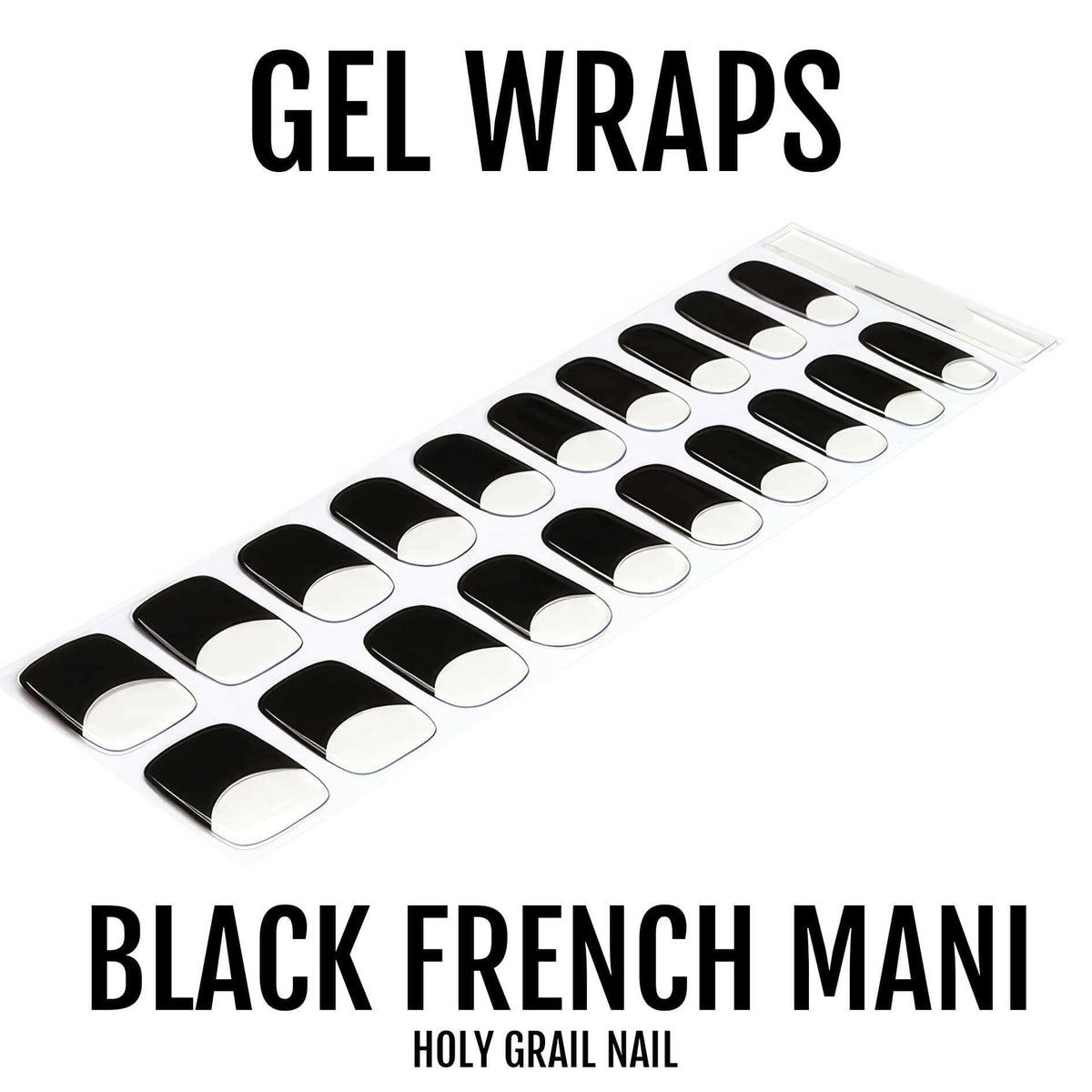 Holy Grail Nail Semi-Cured Gels Black French Mani - Gels, Black French Tip Gels, Holy Gels, French Black Gel, Hello Nails