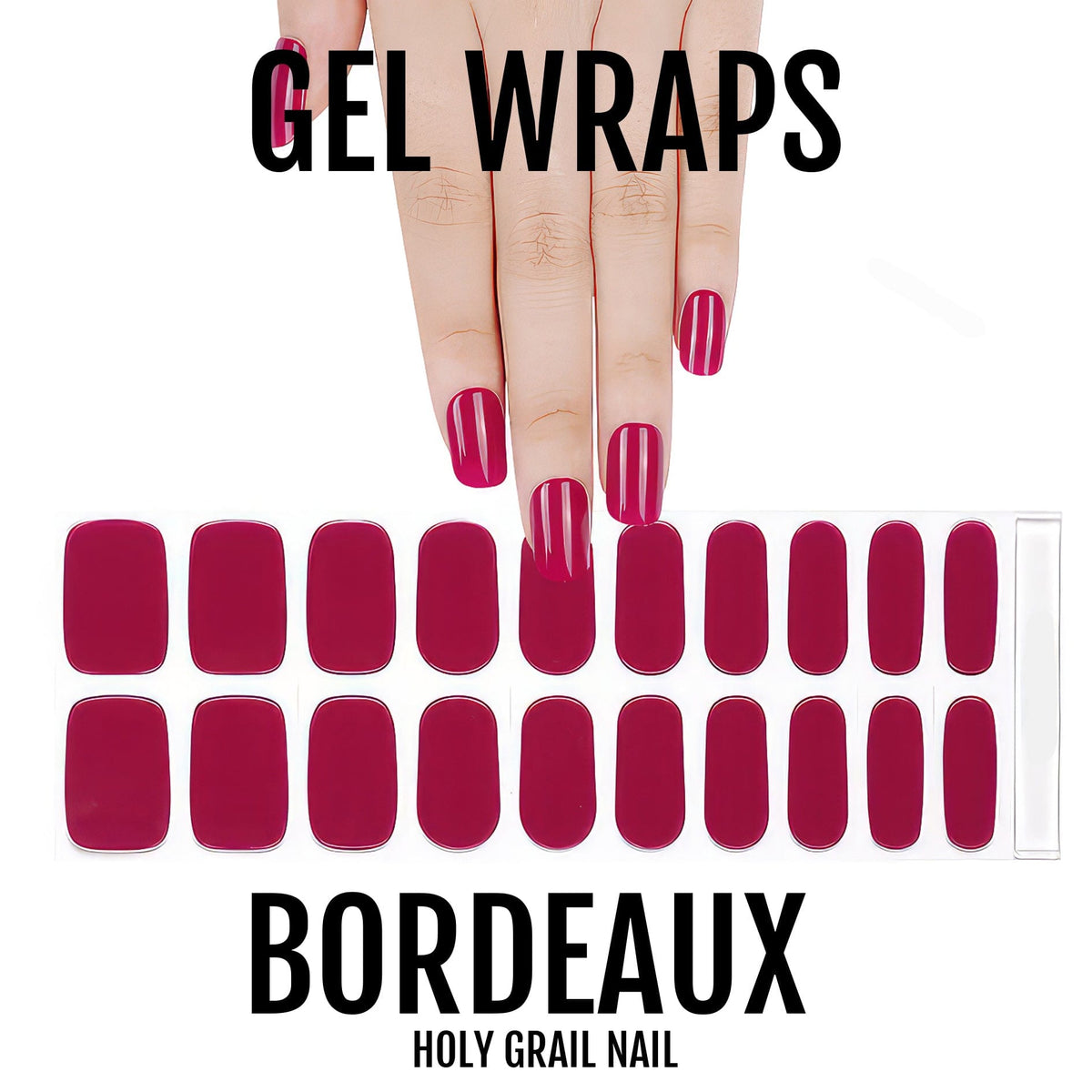 Holy Grail Nail Semi-Cured Gels Bordeaux - Gels, Mulberry Kiss Gels, Holy Gels, Dark Pink Gel, Hello Nails