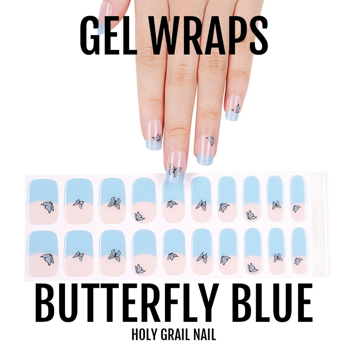 Holy Grail Nail Semi-Cured Gels Butterfly Blue - Gels, Butterfly Breeze Blues Gels, Holy Gels