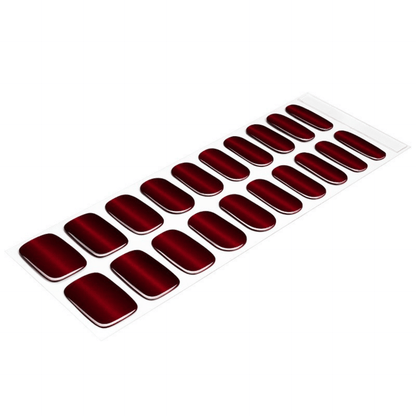 Deep red glossy semi-cured gel nail wraps sheet for at-home manicure