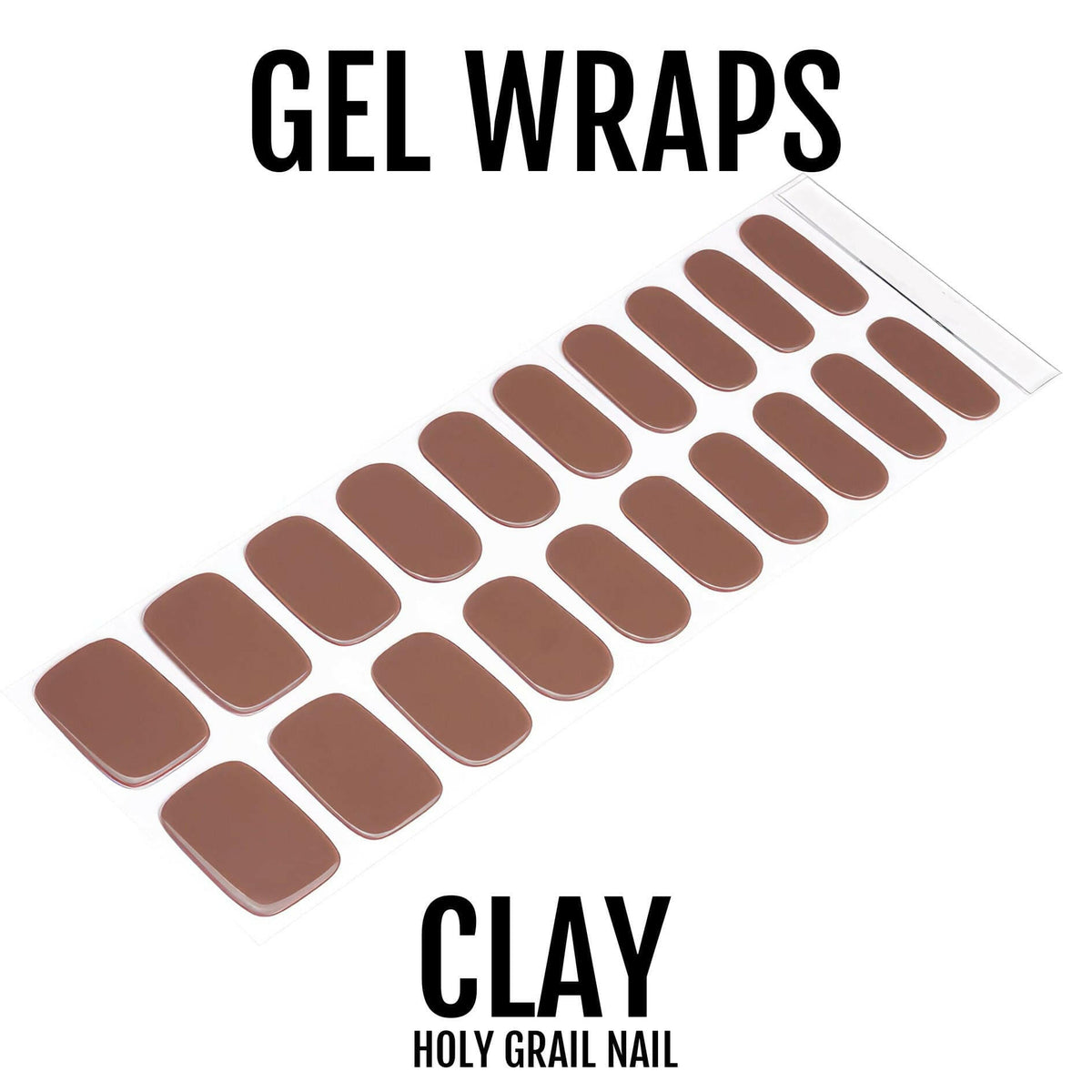 Clay brown gel nail wraps in nude matte finish for at-home manicure