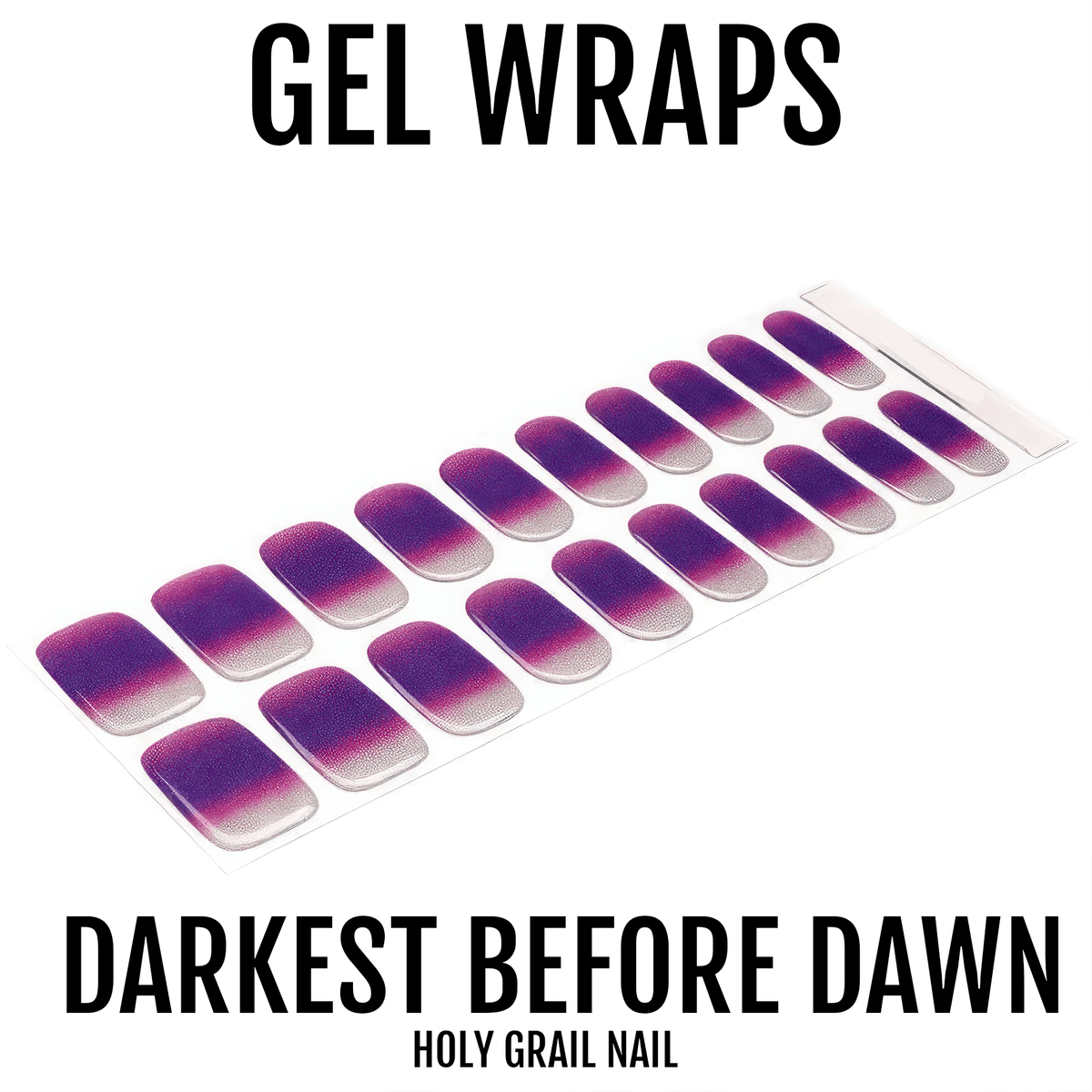 Purple ombre gel nail wraps in gradient design for at-home manicure