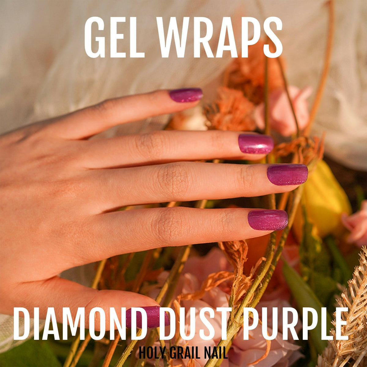 Holy Grail Nail Semi-Cured Gels Diamond Dust Purple - Gels, Grape Glitz Gels, Holy Gels, Periwinkle Glitter Gel, Hello Nails