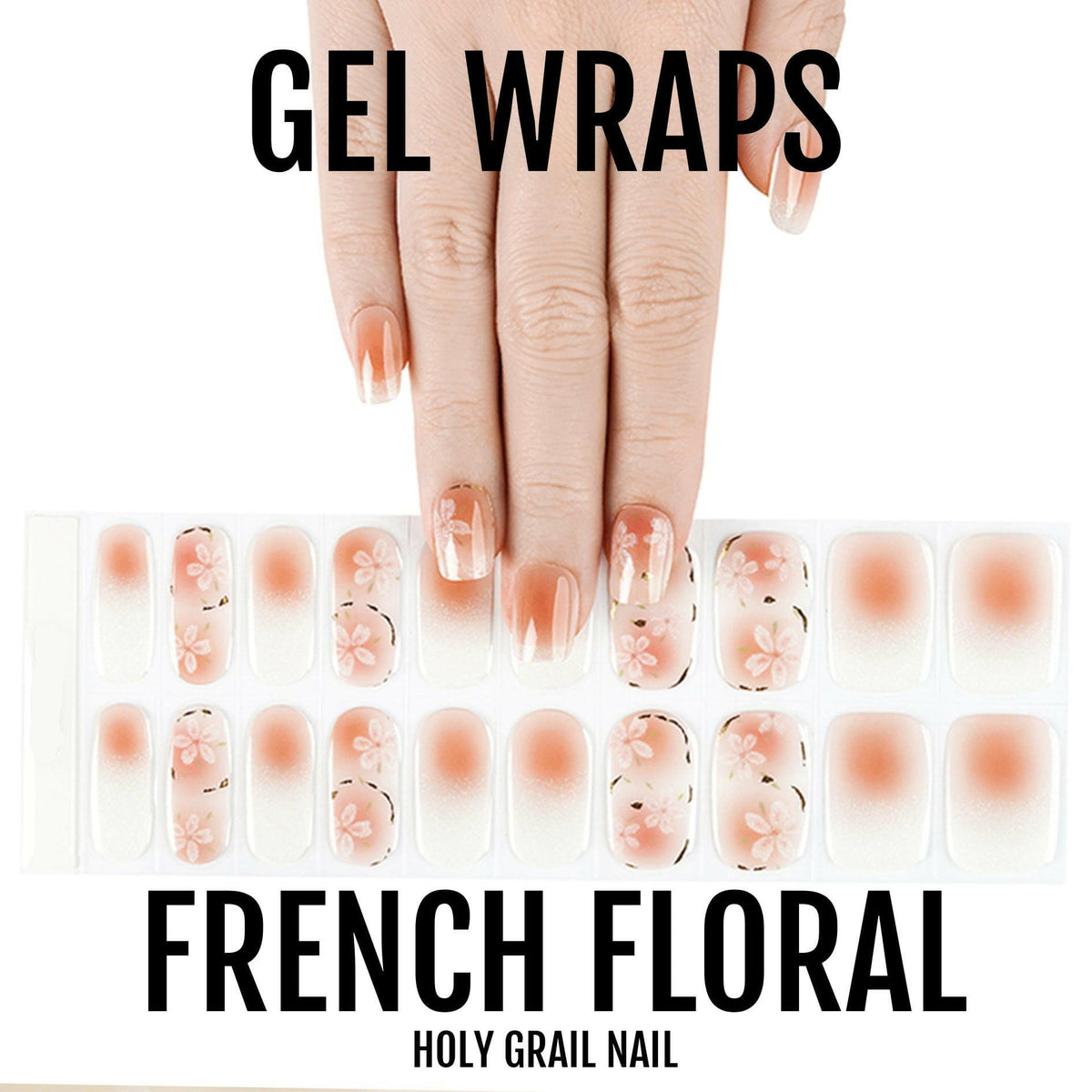 Holy Grail Nail Semi-Cured Gels French Floral - Gels, Lovely Blossoms Gel, Hello Nails