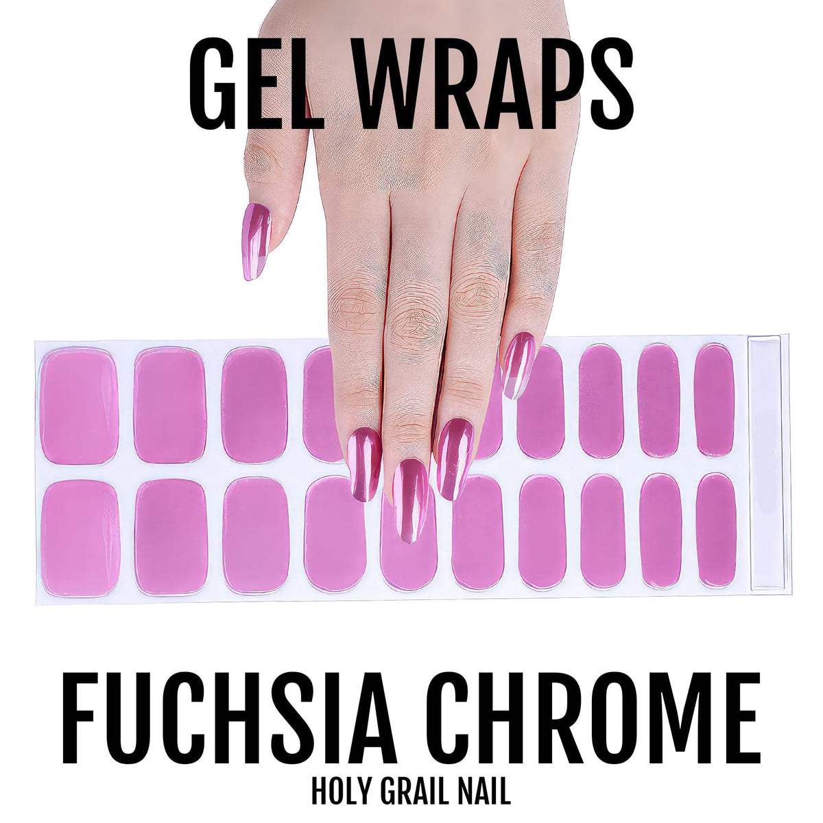 Holy Grail Nail Semi-Cured Gels Fuchsia Chrome - Gels, Purple Metallic Gel, Hello Nails
