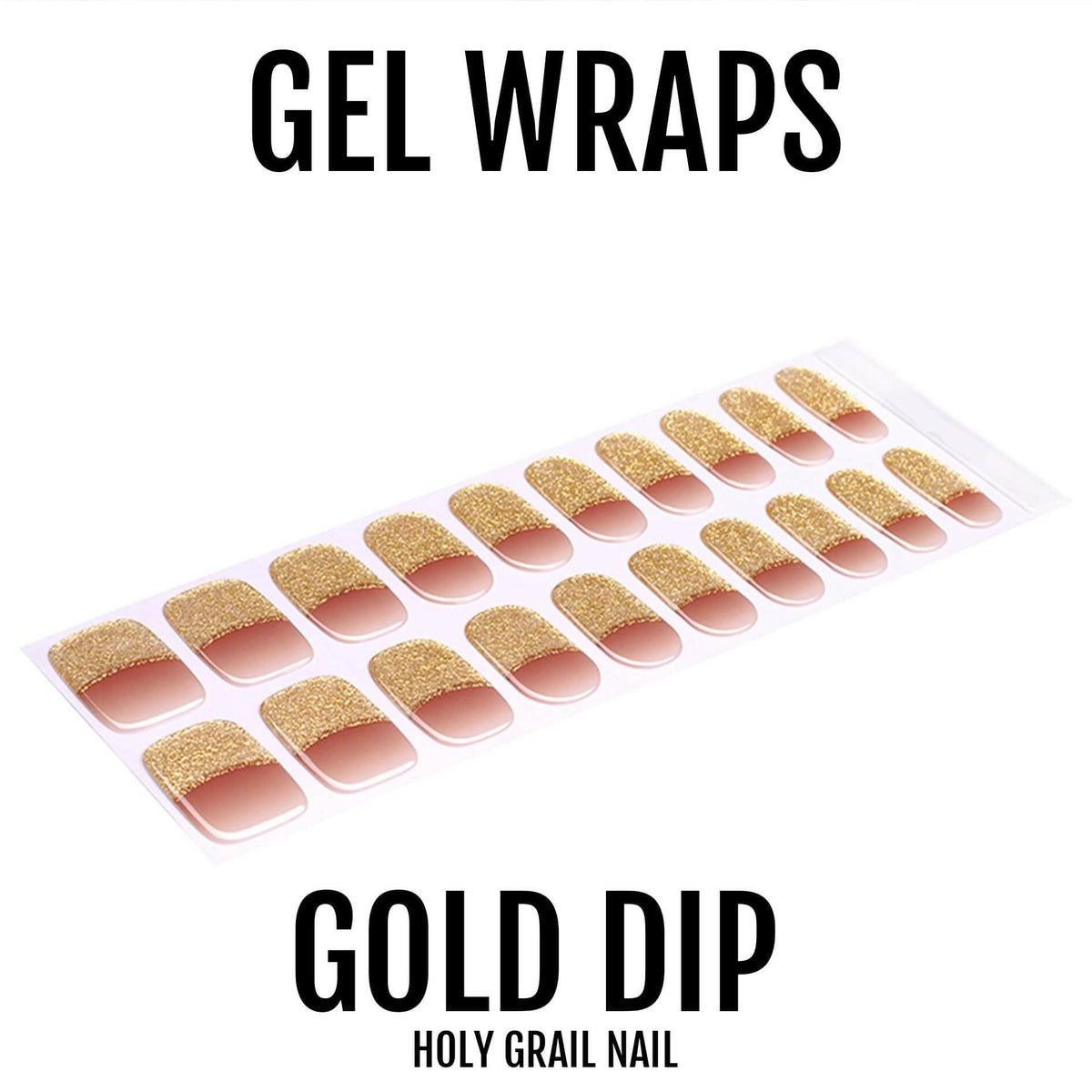 Holy Grail Nail Semi-Cured Gels Gold Dip - Gels, Gilded  Tip Gel, Hello Nails
