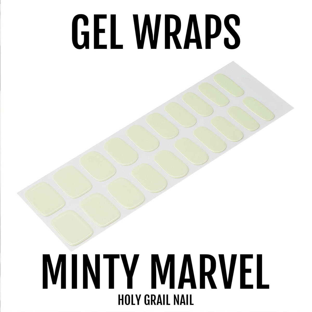 Mint green gel nail wraps strip showing soft pastel sage manicure design