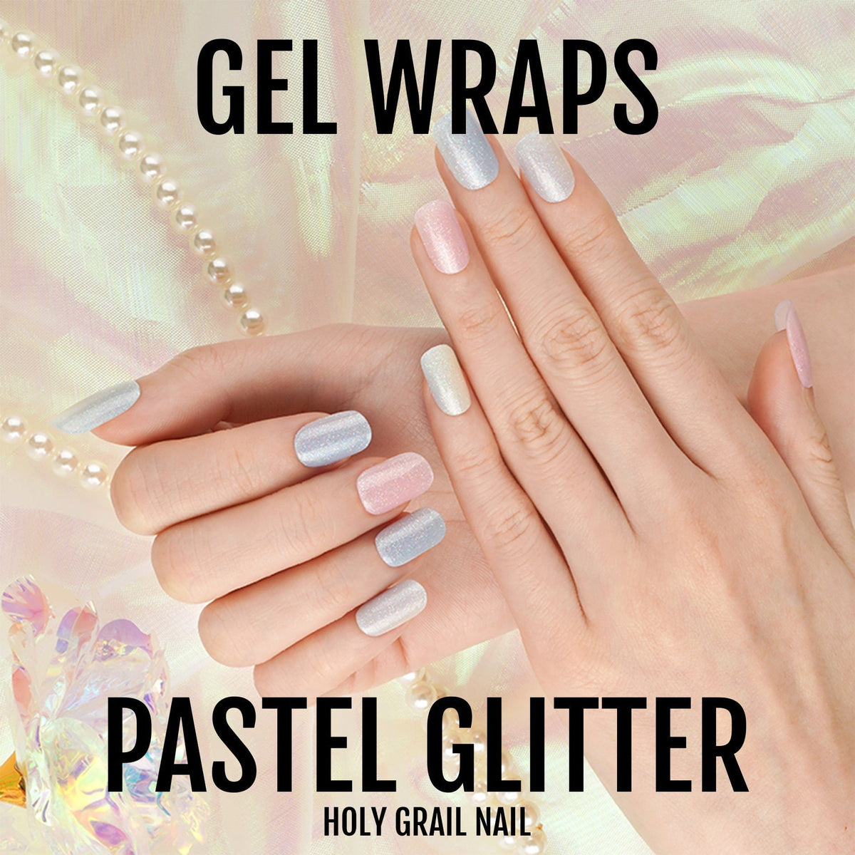 Holy Grail Nail Semi-Cured Gels Pastel Glitter - Gels, Rainbow Cascade Gels, Holy Gels