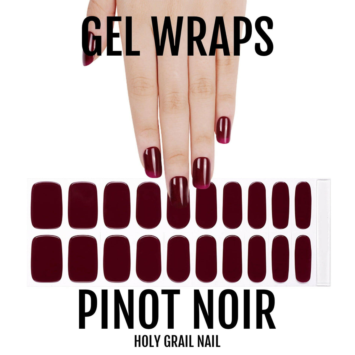 Holy Grail Nail Semi-Cured Gels Pinot Noir - Gels, Burgundy Red Gel, Hello Nails