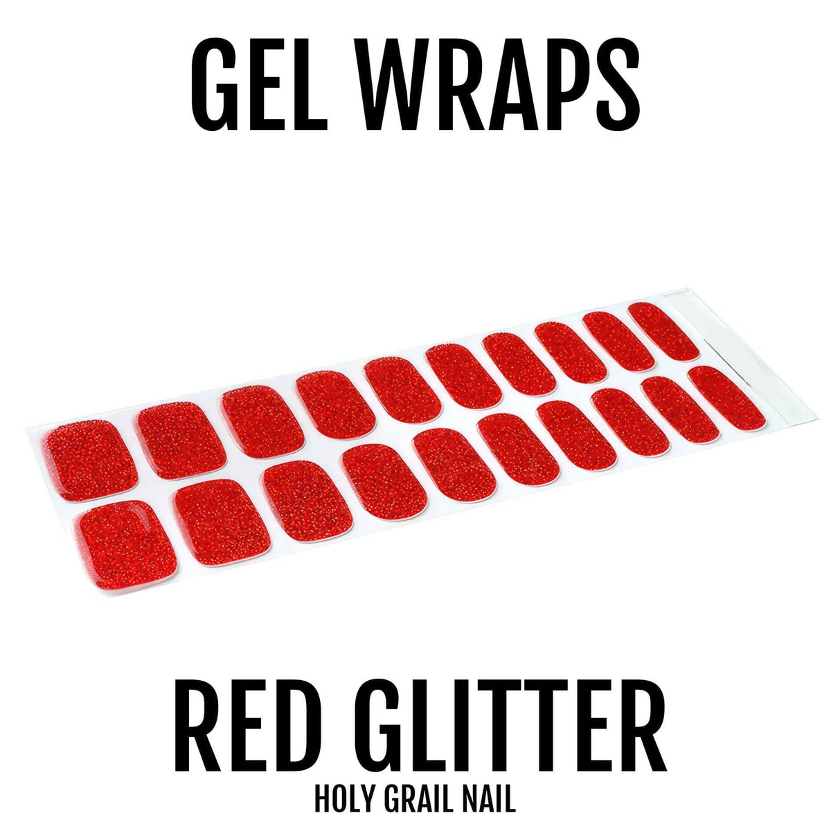 Holy Grail Nail Semi-Cured Gels Red Glitter - Gels, Red Glitz Gels, Holy Gels, Red Glitter Gel, Hello Nails