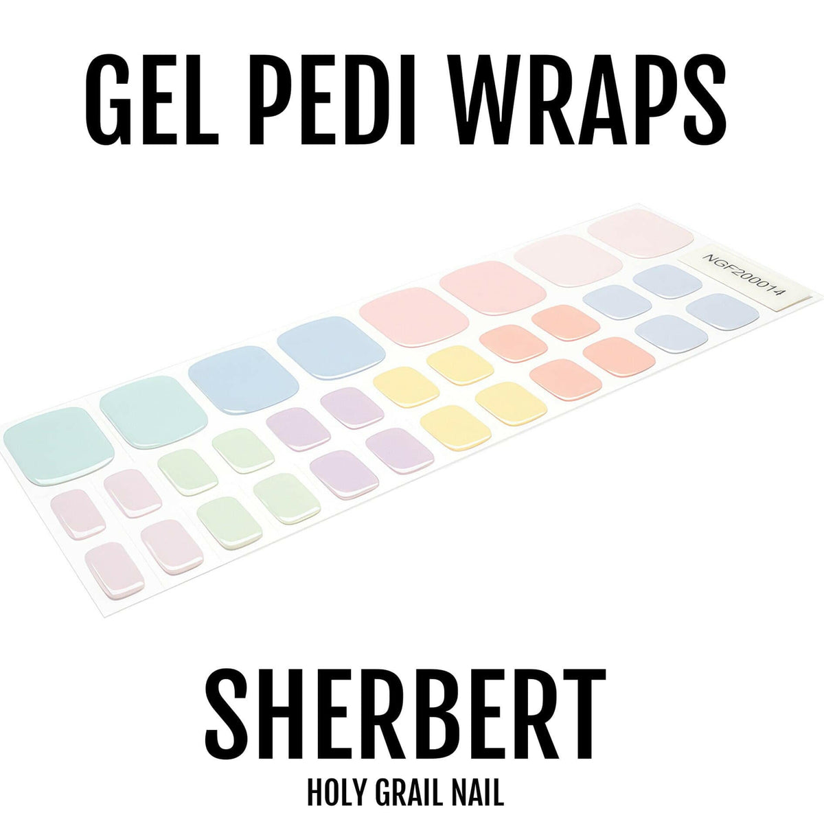 Holy Grail Nail Semi-Cured Gels Sherbert - Gel Pedi Wraps, Pastel Toes Gels, Holy Gels