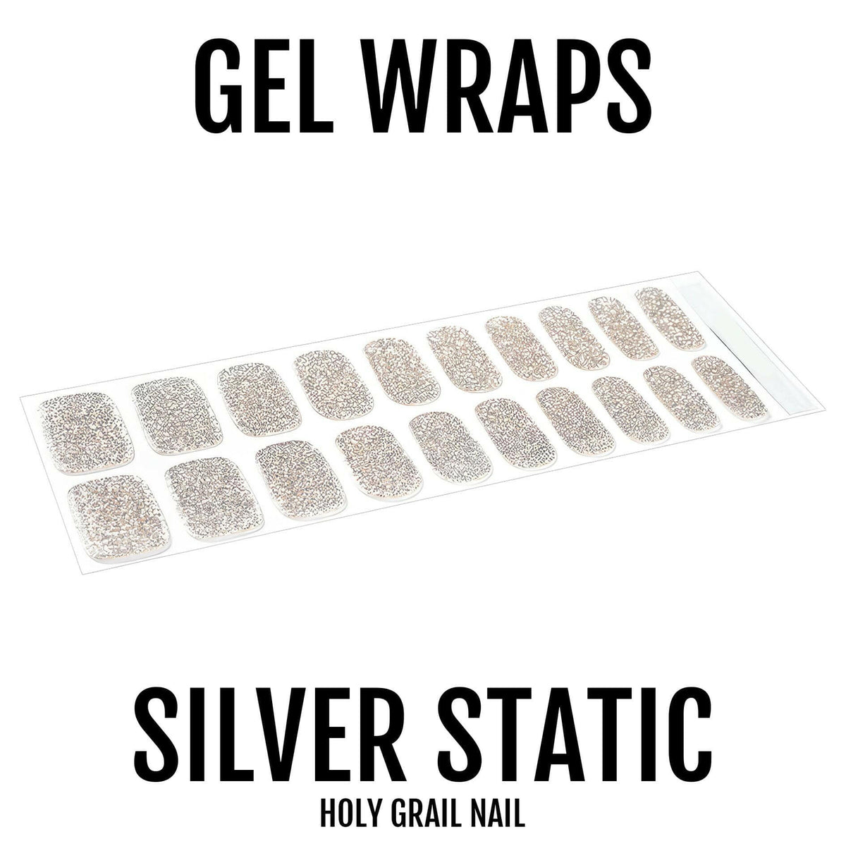 Holy Grail Nail Semi-Cured Gels Silver Static - Gels, Silver Glitter Gel, Hello Nails