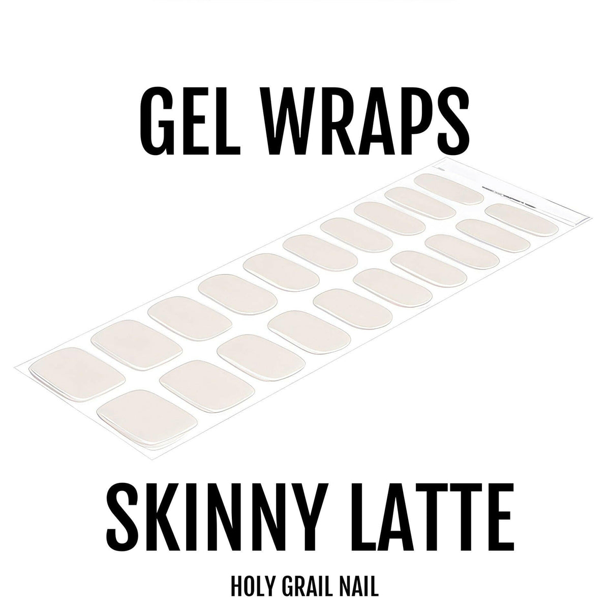 Semi-cured gel nail wraps sheet in skinny latte cream nude colour