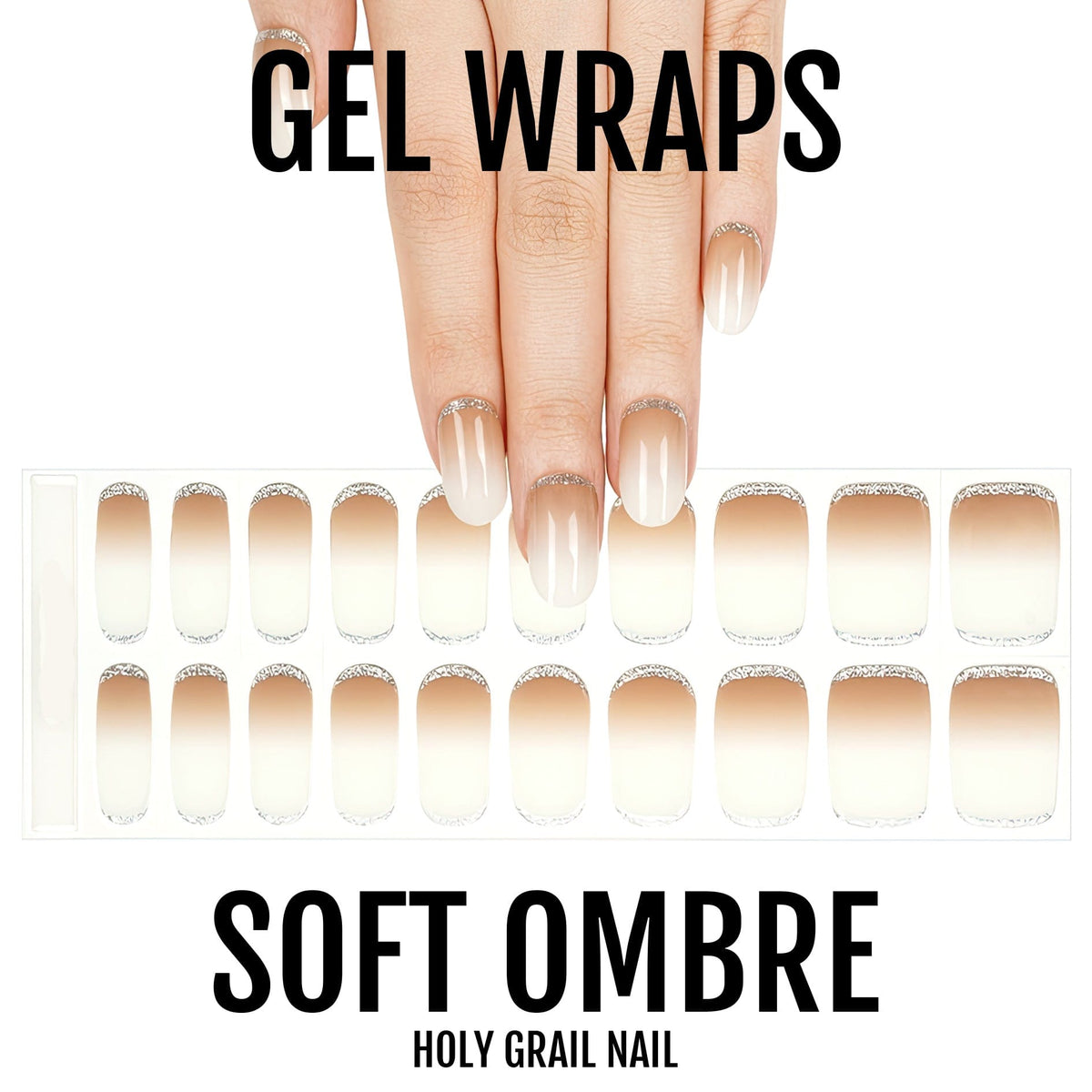 Holy Grail Nail Semi-Cured Gels Soft Ombre - Gels, Nude Ombre Glitz Gels, Holy Gels, Gloria Gel, Hello Nails