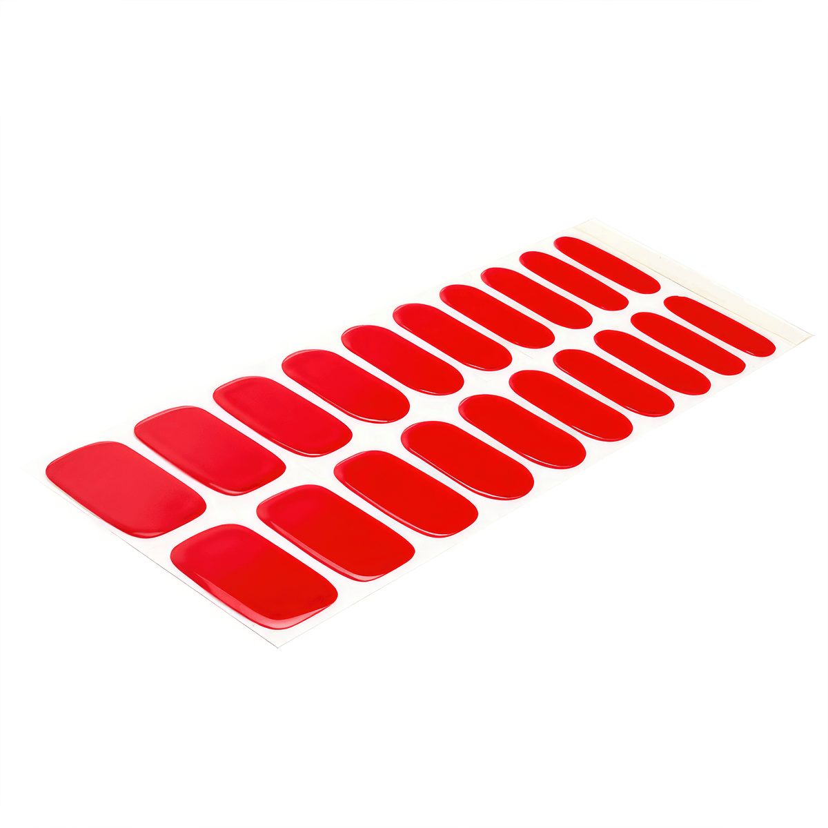 Bright red glossy gel nail wraps set for at-home manicure nail art