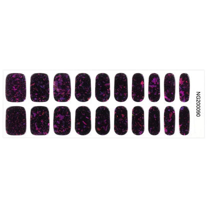 Set of black holographic glitter gel nail wraps with rainbow sparkle design