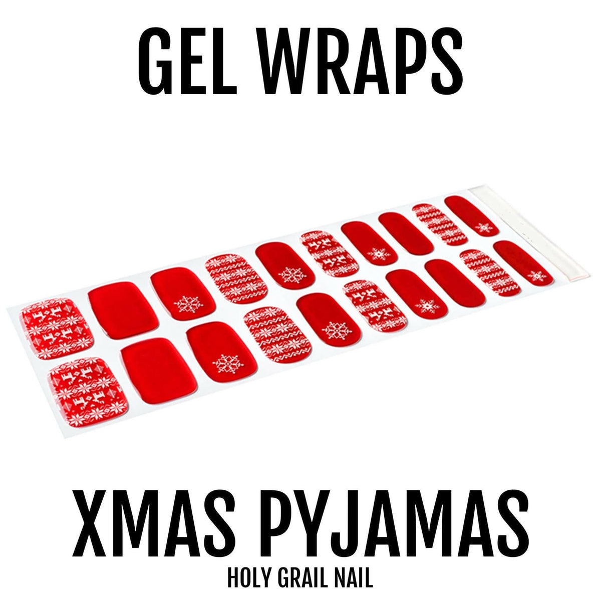 Holy Grail Nail Semi-Cured Gels Xmas Pyjamas - Gels, Festive Ruby Red Gels, Holy Gels, Scandi Christmas Gel, Hello Nails
